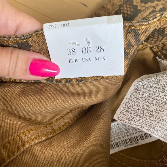 ZARA BNWT Python Print Hi-Rise Skinny Jean - Picture 8 of 8